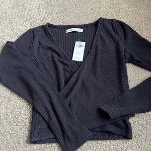 Abercrombie ribbed wrap top
